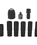 Rock Solid 9-Pcs 1/2in Impact Socket Set For Auto Repair Made From Tough High Carbon Steel With Sleek Black Coating For Heavy Duty Bolt And Nut Jobs That Need Quick Grippers And Fastener Removal, 9-piece socket set