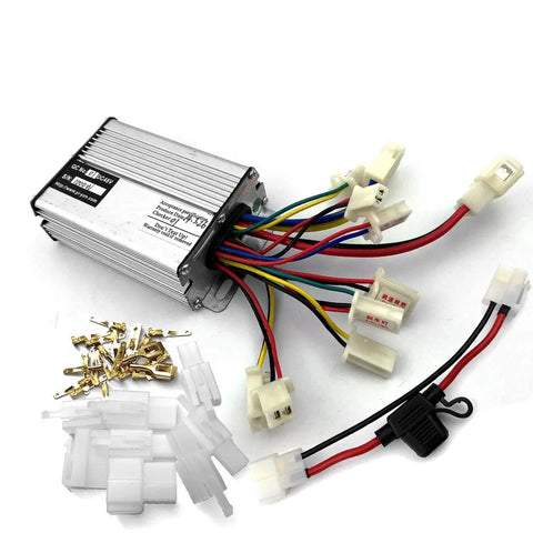 36V 48V 1000W Brushed DC Motor Controller for e-scooters with 30A fusible circuit breaker, fuse socket, and wires