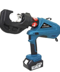 Rechargeable Electric Hydraulic Crimping Tool for precise work with copper and aluminum terminals, features dual 4.0Ah batteries.