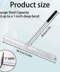 Diagram of 15.25 Inch Sheet Metal Folding Hemming Tool with Heavy Duty Steel Construction for Standing Seam Roof Panels, HVAC Ducts, and Metal Roofing.