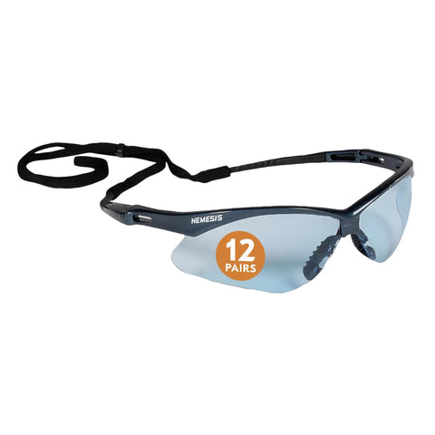 V30 Nemesis Safety Glasses With Copper Blue Shield Lenses, Anti Fog Coating, Lightweight Black Frame, Unisex Eyewear For Men And Women