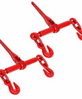 Two Pack Five Sixteenths To Three Eighths Inch Ratchet Load Binders With Five Thousand Four Hundred Pounds Working Load Limit shown