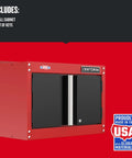 Tough Heavy Duty Metal Garage Storage Cabinet With Wall Mount 2 Door Design And Internal Locking System For Secure Tool Storage