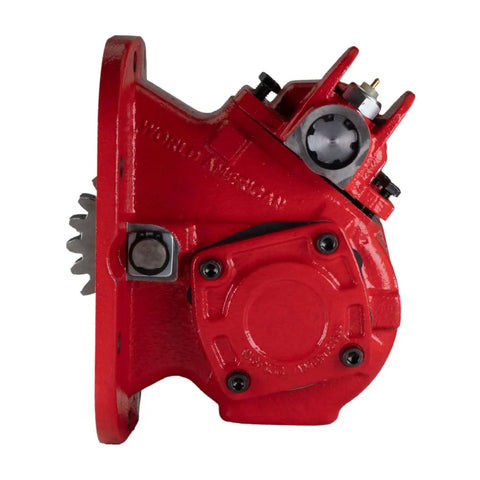 Side view of red PTO Unit Replacement For 489 Series 489XLAHX-V5XK Heavy Duty Drive Component