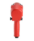 Rear view of Half Inch Air Impact Wrench With 400 Ft Lbs Torque, Heavy Duty All Metal Build, Variable Power Settings, red handle