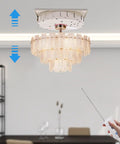 Heavy Duty Electric Chandelier Hoist With 220 Lb Load Capacity And 26 Ft Lift Stroke For Ceiling Fixtures featuring remote control operation.