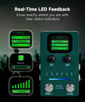 40 Slot Looper Guitar Pedal With 160 Minutes Loop Time Dual Footswitch Screen Stereo Output Fade Out USB Data Management Built For Electric Guitar And Bass Perfect For Epic Live Jams with LED feedback display.