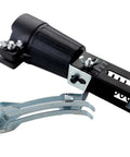 Close-up of Badass Adjustable Automatic Chain Screw Gun Adapter For Drywall And Plasterboard Auto Feed Nailing Machine Attachment in black.