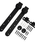 24 Inch Rail Set Sliding Barn Door Hardware Kit With No Fuss Heavy Duty Carbon Steel Tracks Big Shape Pulleys For Whisper Quiet Glide Black Finish
