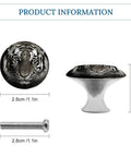 Round Stainless Steel Cabinet Knobs With Screws For Dresser Kitchen And Bathroom Rust Resistant Drawer Knob Single Hole Pull Boss Modern Closet Hardware Easy Install, 1.1in tiger design