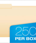 Bulk Manila File Folders 250 Pack With 3 Tabs For Easy Labeling Letter Size 8.5 By 11 Durable Office Classroom And Home Document