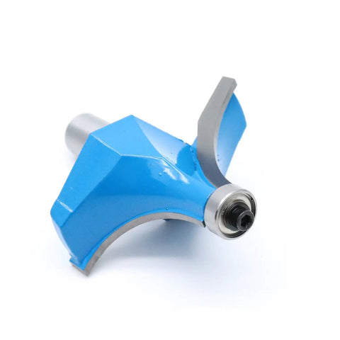 Heavy Duty Carbide Quarter Round Router Bit Half Inch Shank One Inch Cutting Radius Bearing Guided Edge Profiler view from above