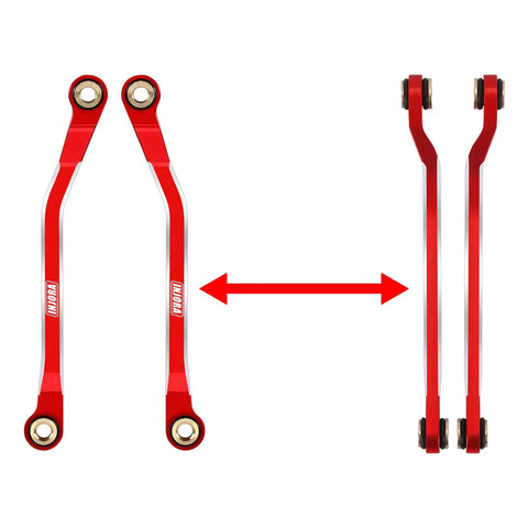 Aluminum High Clearance Links For TRX4M High Trail K10 F150 RC Crawler, CNC Anodized For Tough Durability, Lightweight At 19g, Red Finish Upgrade, Beefed Up Clearance For Smoother Climbing And Obstacle Conquering, red aluminum links
