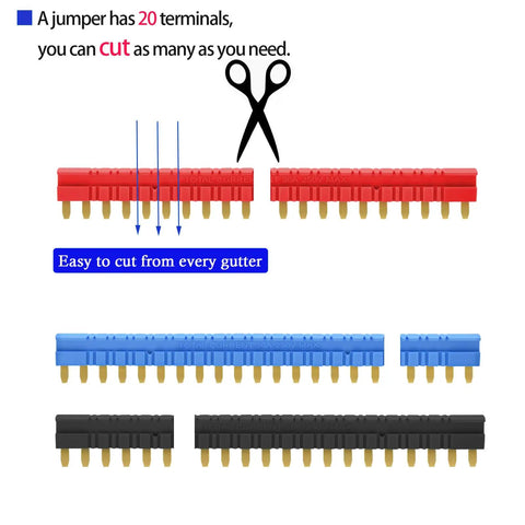 General Purpose Electromagnetic Relay Jumper Set For Socket HF41F-1Z-C2 with 20-Terminal Red, Blue, Black Wires