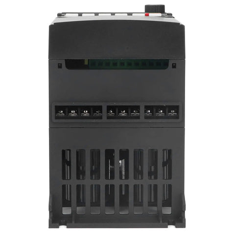 Three Phase VFD Motor Controller With 380V Input Output, 2.2KW Pro Grade Drive, Efficient ABS Shell, DIY Friendly Clear Digital Panel, Built In Overload Overheat And Voltage Protection, PID Precision Control For Smooth, Fast Motor Performance, front view