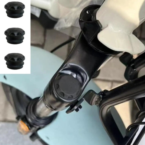Six Pack Bike Front Fork Top Caps 0.75 Inch Dust Covers for Suspension Forks on mountain bike close-up