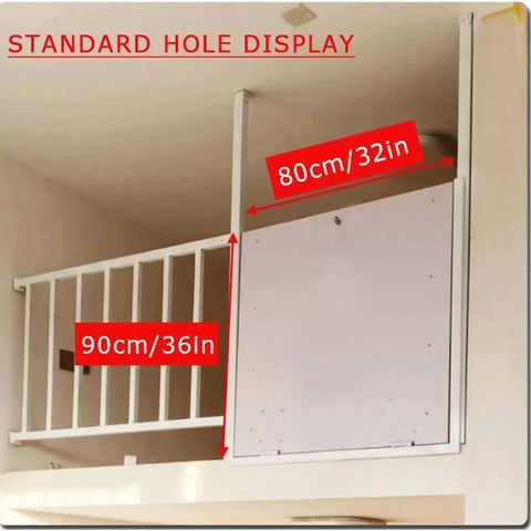 Standard hole display for Smooth Operator Electric Attic Ladder Pull Down Staircase with measurements 80cm x 90cm.