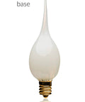 Silicone Dipped Candle Bulbs For Candle Lamps And Window Candles, 7 Watt Cozy Glow, E12 base, C7 shape, white flame, 4-inch tall
