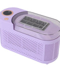 Compact Counter Ice Maker Cranks Out Eight Chill Cubes Quick And Slick Lil Build with clear top and lil purple design.