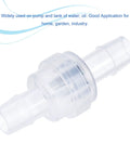 One Way Inline Hose Connector Check Valve Three Eighth Inch Dia Non Return For Water And Oil Lines EPDM Plastic Translucent close-up