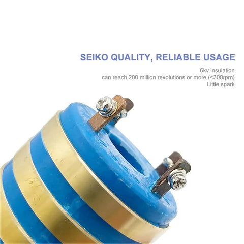 70mm Copper Slip Ring Collector For Machinery Conductive Rotary Connector With Eight Point Five Millimeter Ring Width Fits Carbon Brush Holders 25x70x40 2 13A Pro Grade Built To Last High Current Rotary Electrical Connector blue and brass slip ring with terminals