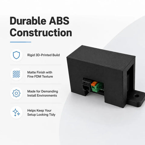 Tough As Nails Shunt Cover Compatible With Victron Bmv 700 710 712 Smart Screw Mount, black plastic, rugged ABS construction.