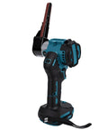 Heavy Duty Cordless Belt Sander Built Like A Workhorse With Brushless Motor And 18V Battery showing side profile and grip design.