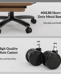 160 Degree Reclining Office Chair With Footrest For Big And Tall Comfort Leather High Back Computer Desk Chair With Cross Legged Seat Armrests And Smooth Wheels For All Day Comfort Brown showcasing black caster wheels and sturdy metal base