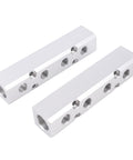 Air Compressor Manifold 4 Way 6 Port Aluminum Distribution Block For Pneumatic Systems With 1/2 NPT Supply And 1/4 NPT Outputs