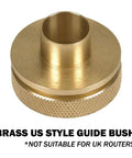 Brass US style guide bush for plunge routers, compatible with Dead On Mortise And Tenon Jig For Plunge Routers.