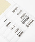 Watch Band Pins Repair Kit Set With Durable Spring Bar Pins in transparent case, multiple sizes for easy replacement.
