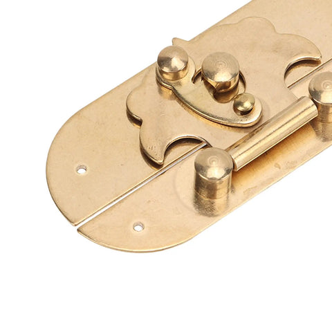 Old School Jewelry Box Lock With Exquisite Brass Texture Latch Antique Style Cabinet Lock For Boxes Engraved Brass Surface Decor