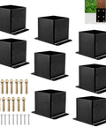 8 Pack 6x6 Post Bases Real Size 5.5x5.5 Black High Strength Alloy For Decks Gates Fences Mailboxes Street Lamps And Handrails With Screws For Easy Installation