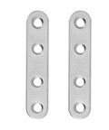 8 Piece Black Straight Brace Brackets for Cabinet Hinge Repair Plate 3 Inch Stainless Steel Flat Mending Plates