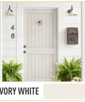 Front door painted with Easy DIY Acrylic Wood Paint For Furniture Ivory White 32 Oz Semi Gloss Water Based Finish Non Toxic Odorless