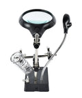 LED Light Magnifier Desk Lamp With 2.5X, 7.5X And 10X Lenses, Soldering Station Helper, alligator clip stand, magnifying glass.