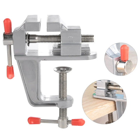 Go To Compact Mini Bench Vise For Jewelry Making And DIY Repairs Space Saving Metal Clamp With 36mm Opening fits table thickness