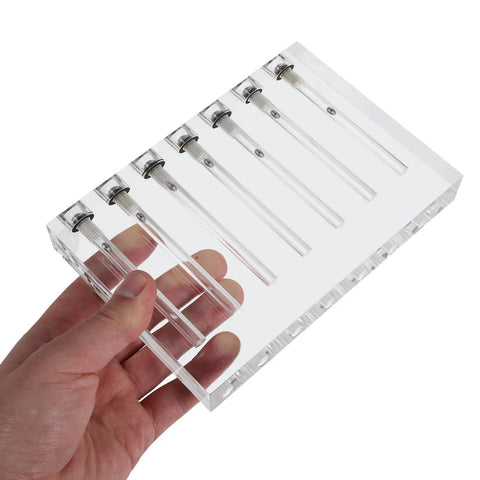 Engine Oil Quality Tester And Comparator Tool With Acrylic 7 Hole Block For Quick Oil Sample Analysis And Engine Health Check DIY Oil Testing Kit For Easy Checks And Honest Lubricant Quality Readouts, hand-held clear acrylic block