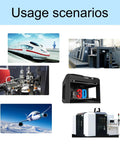 Image illustrating various usage scenarios including high-speed trains, printing machines, industrial robotics, 3D printers, airplanes, and CNC machines.