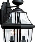 Lancaster Two Light Outdoor Wall Lantern In Black Finish Built Tough Aluminum Construction LED Compatible CETL Listed Wet Location Rated Exterior Lighting For Porch Patio And Entryway