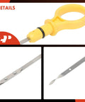 Engine Oil Dipstick For 5.4L V8 Ford F-150 2004-2008, Lobo 2004-2008 with yellow handle and stainless steel rod details