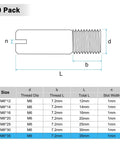 20 Pack M6 X 35mm Slotted Cylindrical Pin Dowel 304 Stainless Steel External Thread Locating Dowel Parallel Pins Diagram