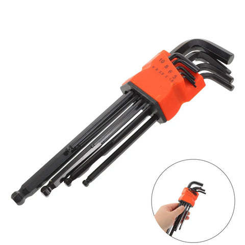 Top Tier 2 Sets High Carbon Steel Hex Key Wrench Set L Shaped With Ergonomic Handles For Bike Repair And Detailed Assembly Tasks Wear Resistant Black Metric Spanner Kit Perfect For Pros And Weekend Warriors A-Game Tool, metric hex keys in orange holder