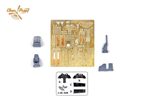 XA2D Skyshark 1 To 48 Scale Advanced Model Kit With 203 Plastic Parts 83 Photoetched Parts And 5 Resin Parts - detailed components