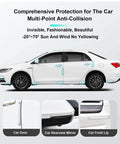 Clear Self Adhesive Furniture Bumpers 6 Pack Silicone Rubber Wall Protector Pads on car to prevent collisions and scuffs.