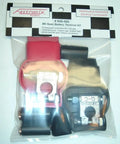 Military Spec Battery Terminal Top Post Kit For Heavy Duty Cars Trucks And Marine Use, Positive And Negative Lead Alloy Terminals, USA Made With Heat Shrink Tubing And Copper Lugs in packaging.
