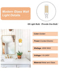 Gold Globe Wall Sconce 1 Light Modern Mid Century Dope Gold Wall Light details with G9 bulb over bathroom sink