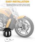 Black Front Axle Nut Cover Cap CNC Aluminum Compatible With Harley Davidson Touring Road King includes installation tools