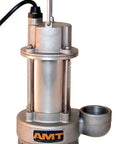 Top Shelf Submersible Utility Pump Built Like A Tank With Corrosion Resistant Stainless Steel And One Half Horsepower Motor showing 2-inch discharge port.