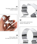 Close-up of Halloween 5 Piece Stainless Steel Cookie Cutter Set Skull Ghost Witch Scythe Demon Shapes For DIY Cookies